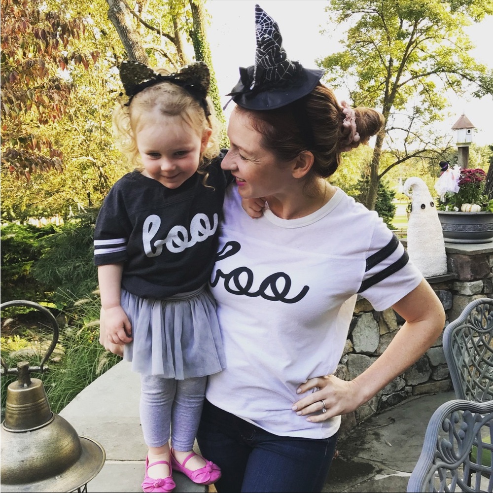 Mommy & Me 'Boo' Tee Set - Black & White